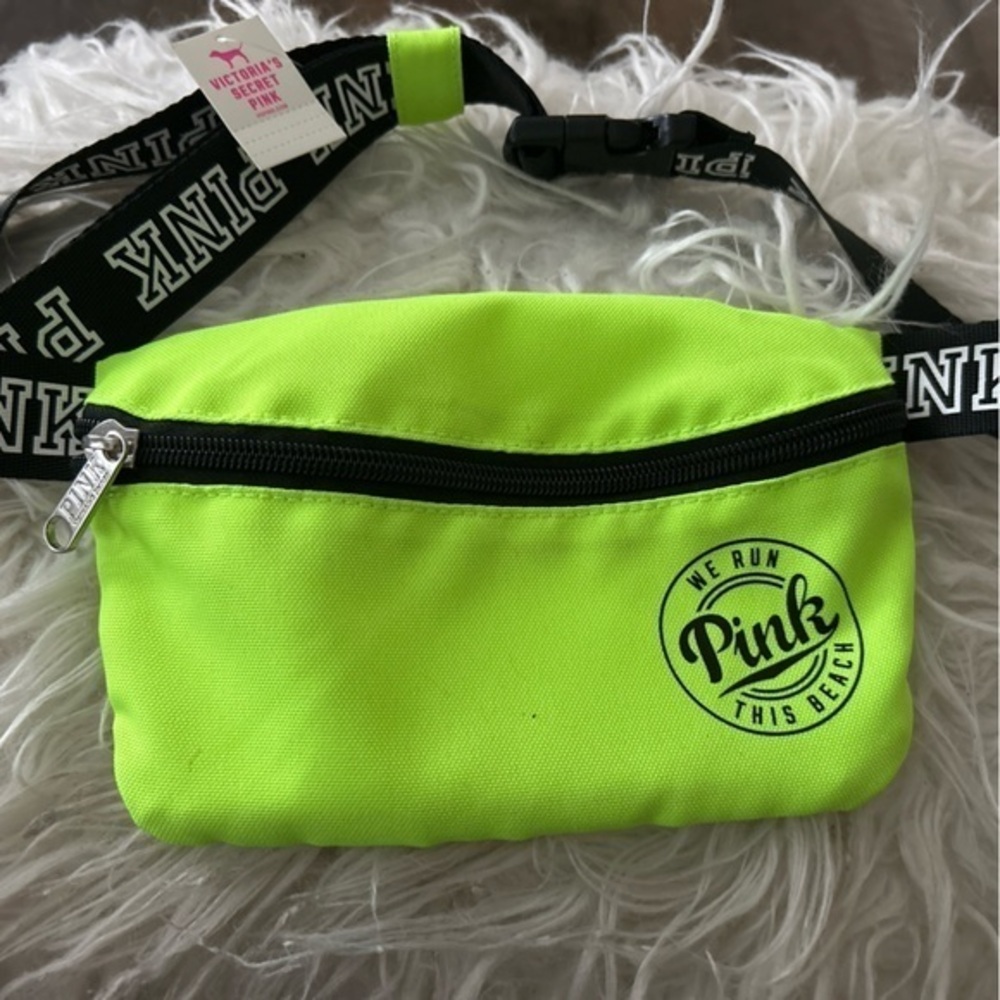 PINK Victoria's Secret Neon Green Waist Bag - Picture 2 of 7